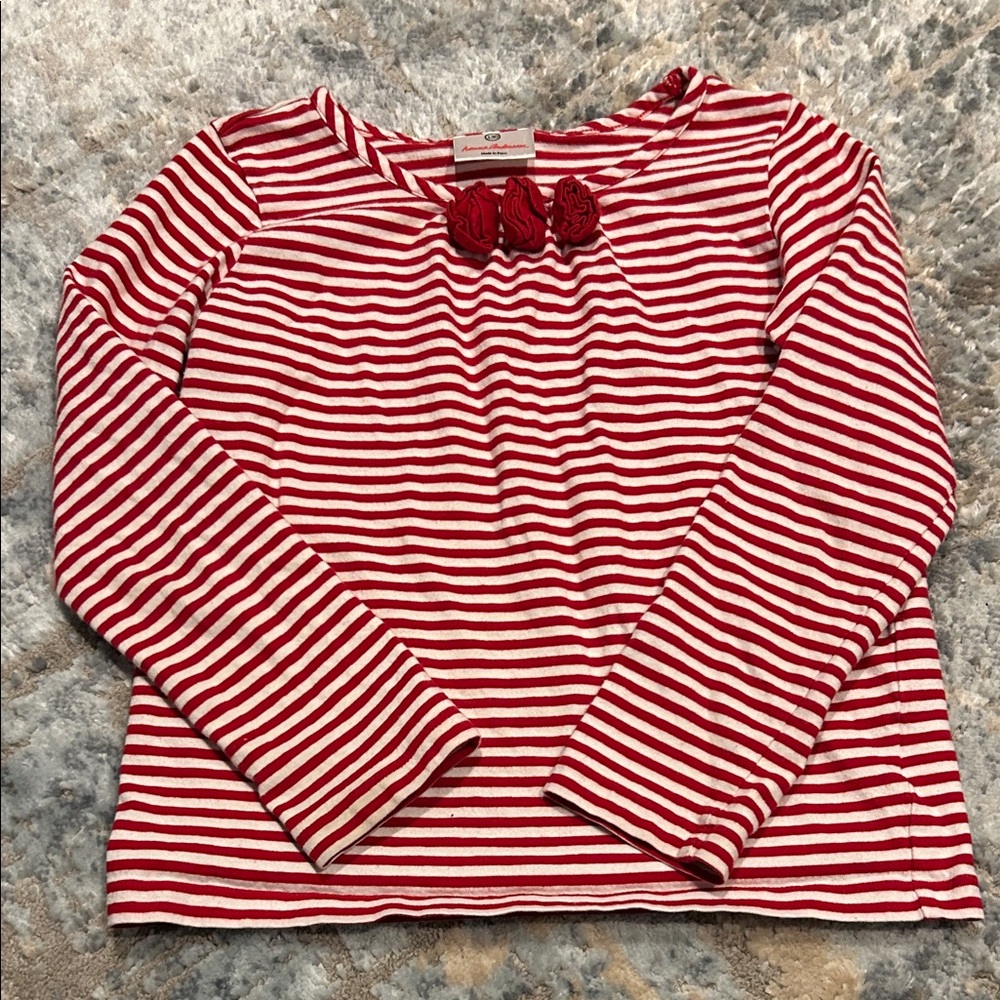 Hanna Andersson Red & White Striped Long Sleeve Top
